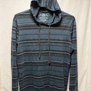 American Rag Men's Striped Hoodie - Blue and Black